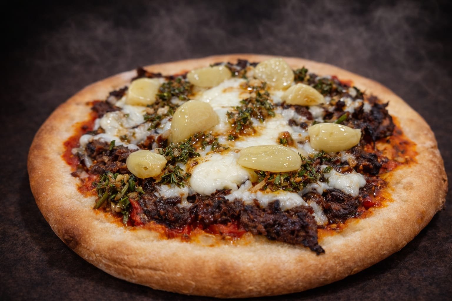Smoked Beef Pizza with Cheese