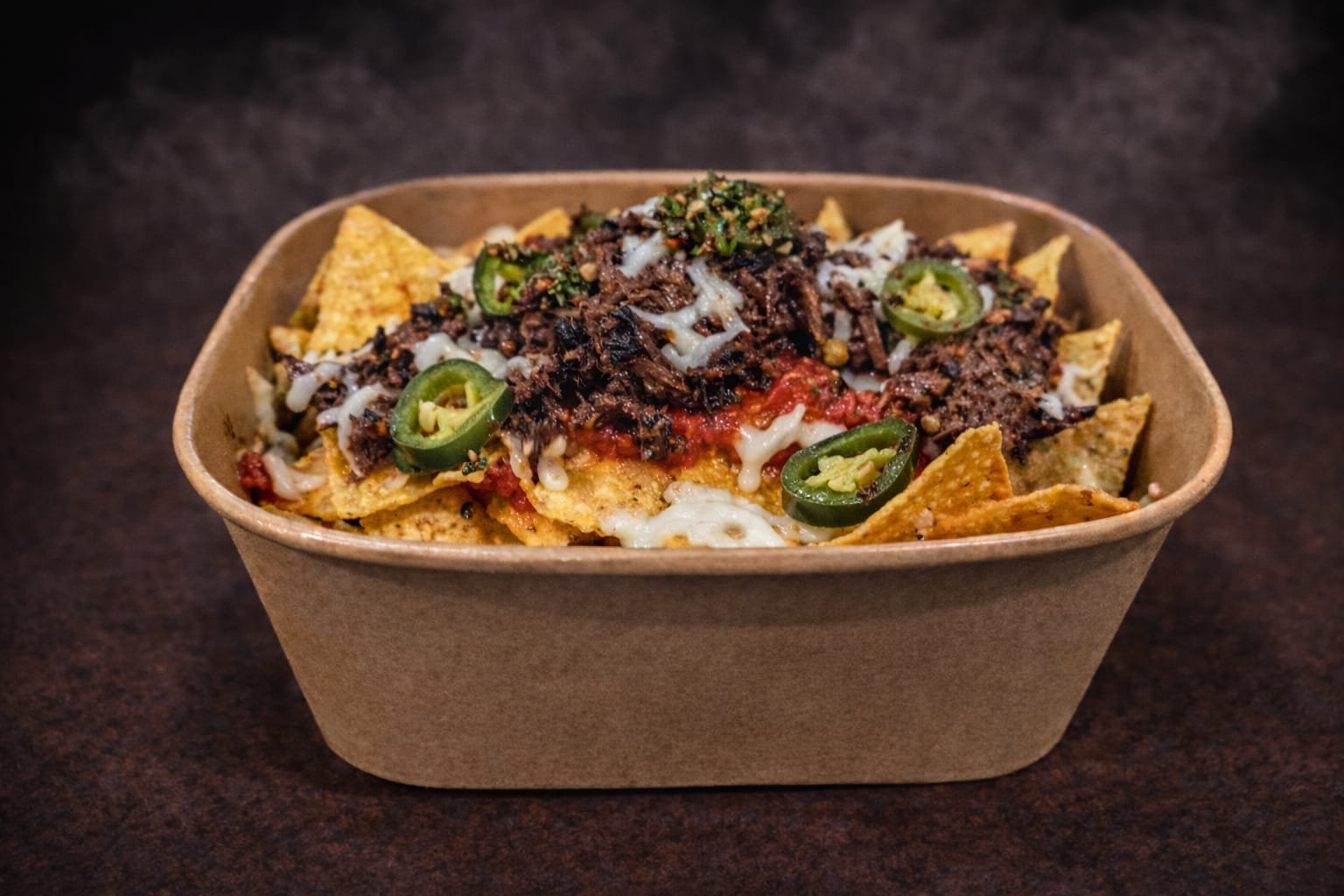 Loaded Smoked Beef Nachos